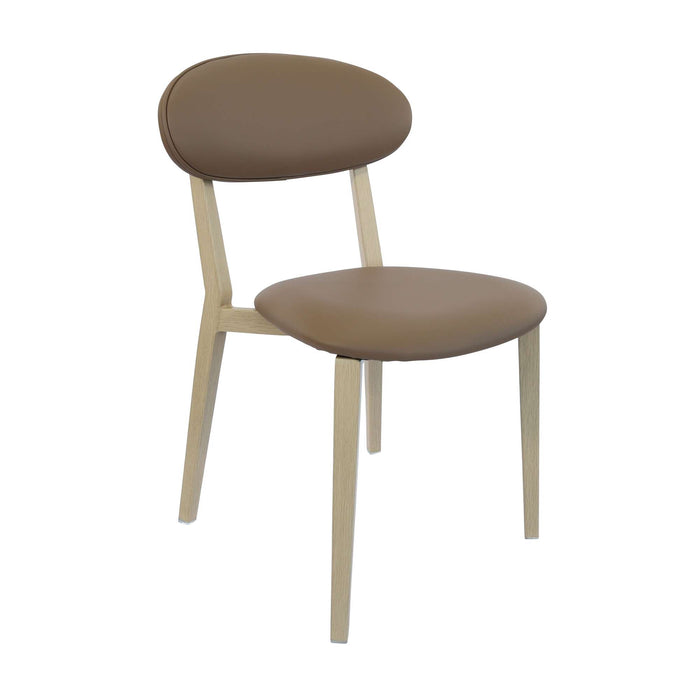 Durafurn Atlanta Chair - Narrow Backrest - Oak Frame/Taupe Vinyl Seat & Backrest