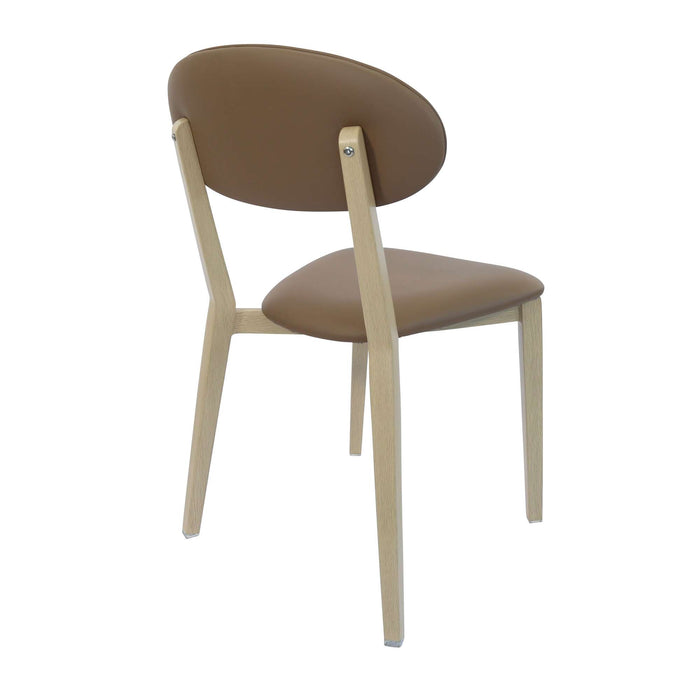 Durafurn Atlanta Chair - Narrow Backrest - Oak Frame/Taupe Vinyl Seat & Backrest