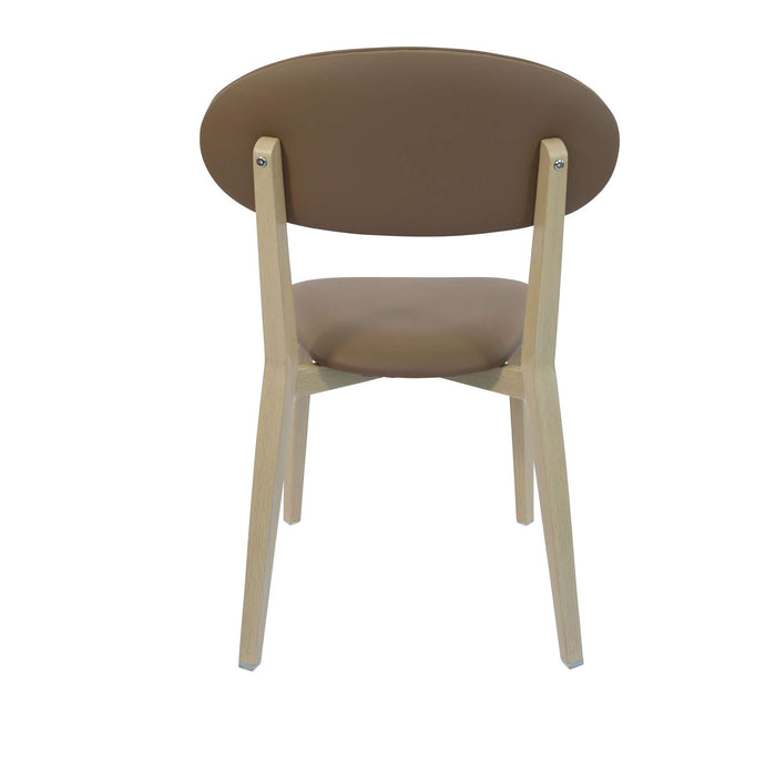 Durafurn Atlanta Chair - Narrow Backrest - Oak Frame/Taupe Vinyl Seat & Backrest
