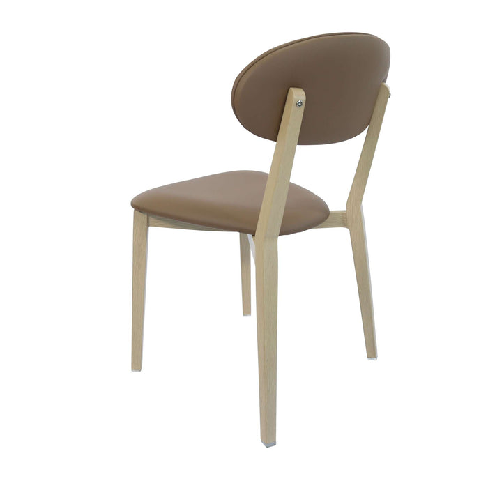 Durafurn Atlanta Chair - Narrow Backrest - Oak Frame/Taupe Vinyl Seat & Backrest