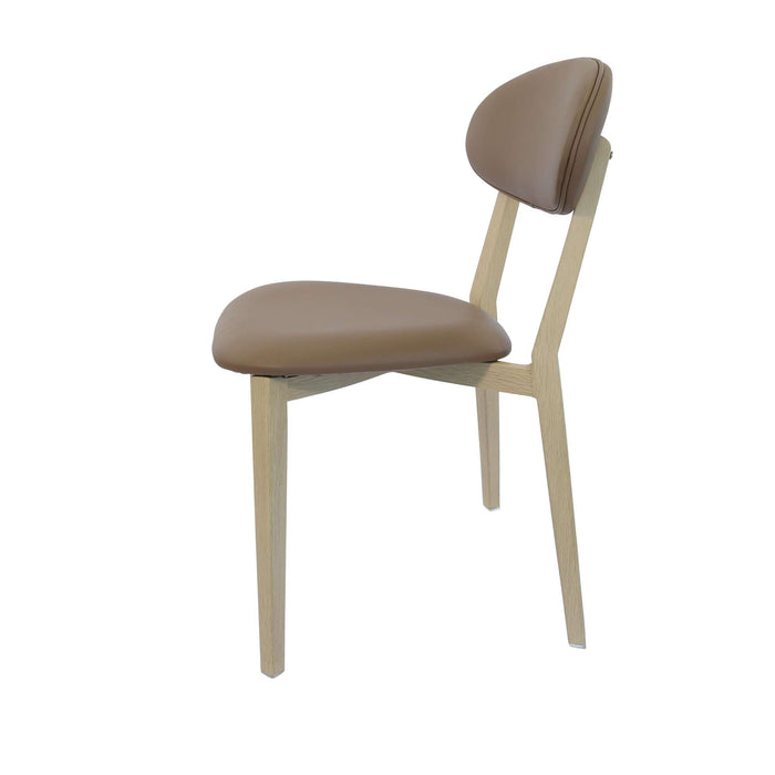 Durafurn Atlanta Chair - Narrow Backrest - Oak Frame/Taupe Vinyl Seat & Backrest