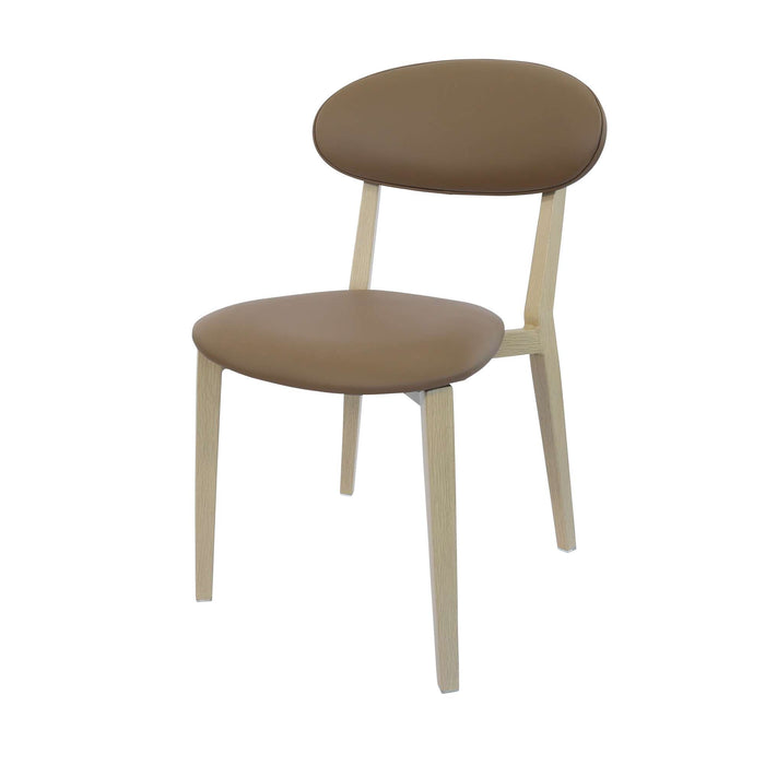Durafurn Atlanta Chair - Narrow Backrest - Oak Frame/Taupe Vinyl Seat & Backrest