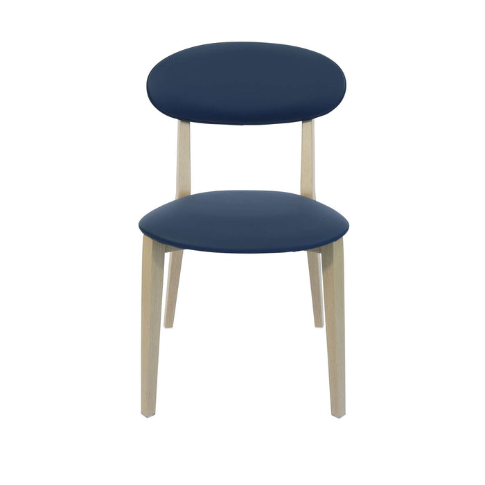 Durafurn Atlanta Chair - Narrow Backrest - Oak Frame/Navy Vinyl Seat & Backrest