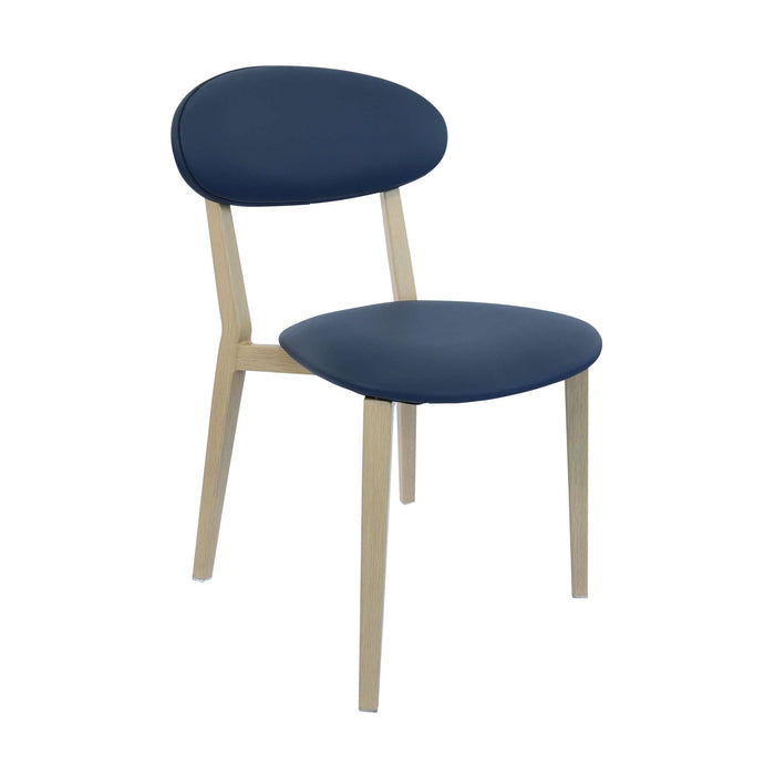 Durafurn Atlanta Chair - Narrow Backrest - Oak Frame/Navy Vinyl Seat & Backrest
