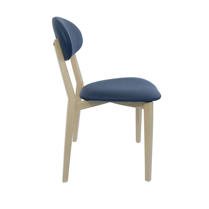Durafurn Atlanta Chair - Narrow Backrest - Oak Frame/Navy Vinyl Seat & Backrest