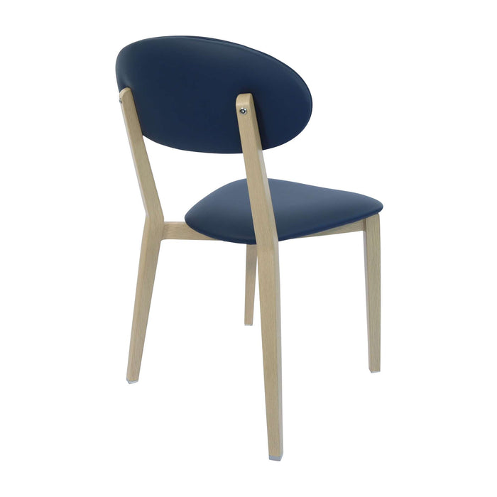 Durafurn Atlanta Chair - Narrow Backrest - Oak Frame/Navy Vinyl Seat & Backrest