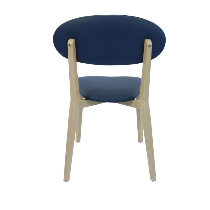 Durafurn Atlanta Chair - Narrow Backrest - Oak Frame/Navy Vinyl Seat & Backrest