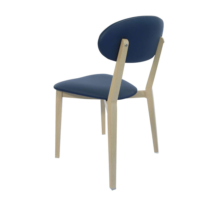 Durafurn Atlanta Chair - Narrow Backrest - Oak Frame/Navy Vinyl Seat & Backrest