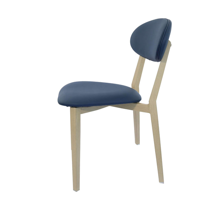 Durafurn Atlanta Chair - Narrow Backrest - Oak Frame/Navy Vinyl Seat & Backrest