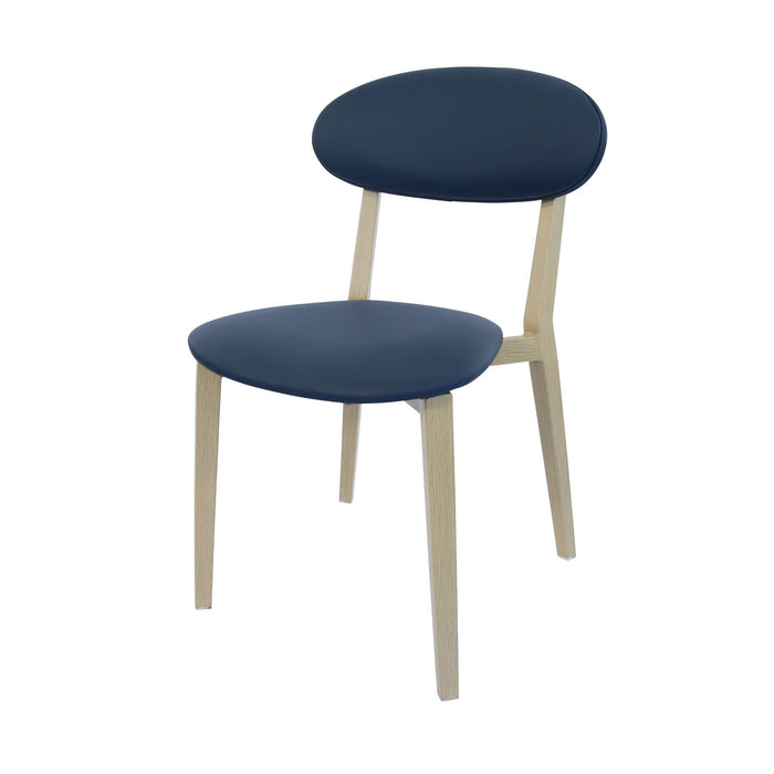 Durafurn Atlanta Chair - Narrow Backrest - Oak Frame/Navy Vinyl Seat & Backrest