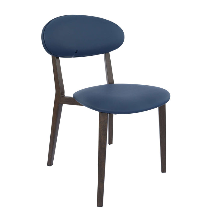 Durafurn Atlanta Chair - Narrow Backrest - Wenge Frame/Navy Vinyl Seat & Backrest