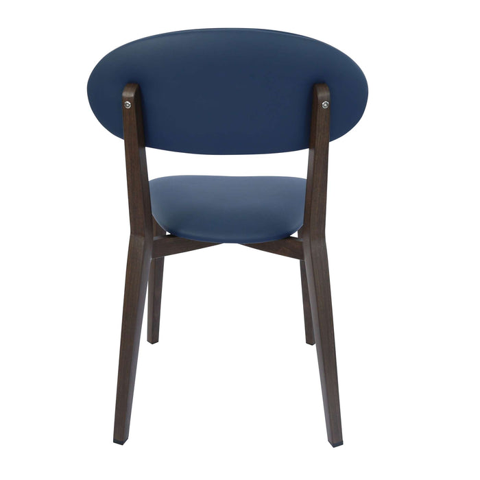 Durafurn Atlanta Chair - Narrow Backrest - Wenge Frame/Navy Vinyl Seat & Backrest