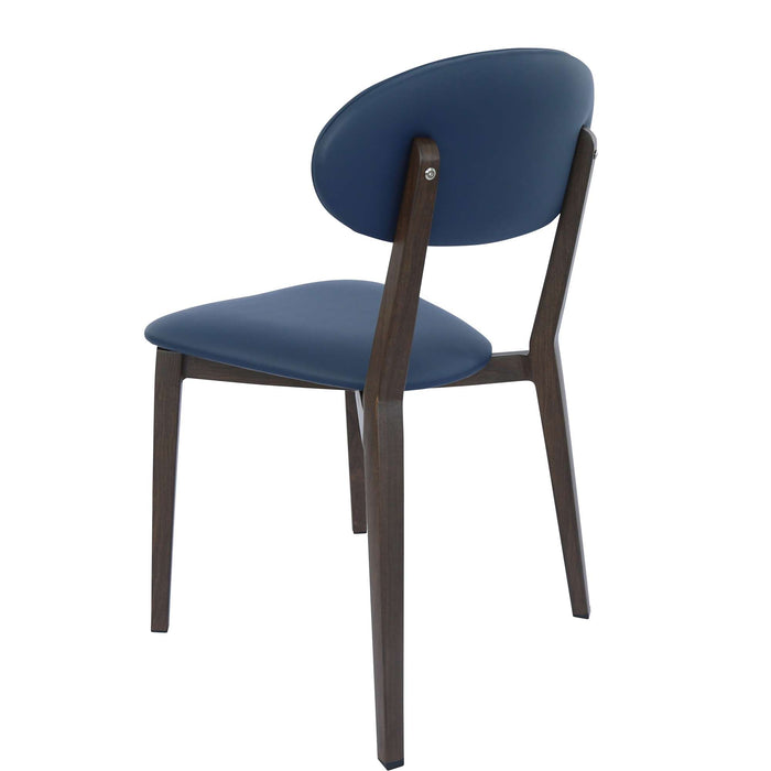 Durafurn Atlanta Chair - Narrow Backrest - Wenge Frame/Navy Vinyl Seat & Backrest
