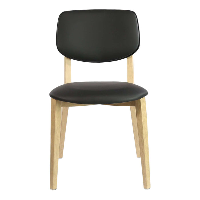 Durafurn Atlanta Chair - large Backrest - Oak Frame/Black Vinyl Seat & Backrest