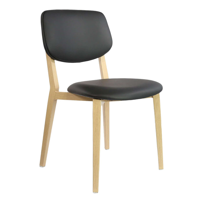 Durafurn Atlanta Chair - large Backrest - Oak Frame/Black Vinyl Seat & Backrest