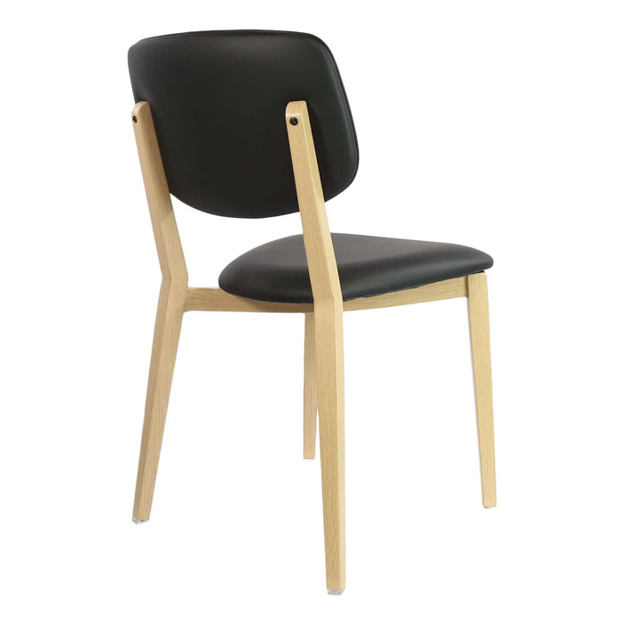 Durafurn Atlanta Chair - large Backrest - Oak Frame/Black Vinyl Seat & Backrest