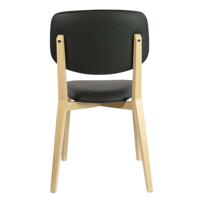 Durafurn Atlanta Chair - large Backrest - Oak Frame/Black Vinyl Seat & Backrest