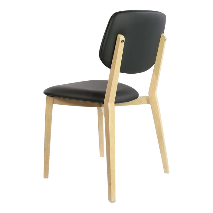Durafurn Atlanta Chair - large Backrest - Oak Frame/Black Vinyl Seat & Backrest