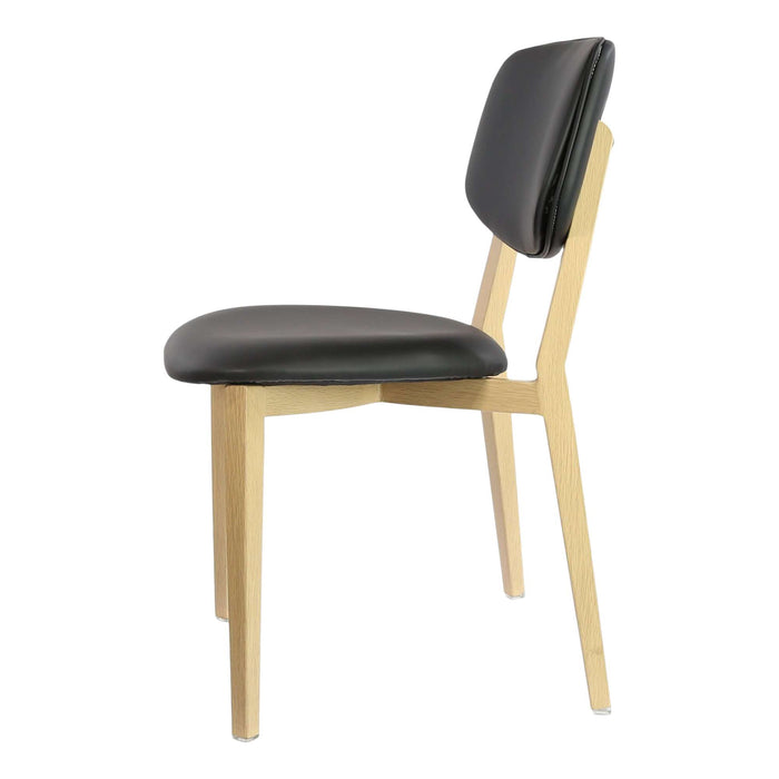 Durafurn Atlanta Chair - large Backrest - Oak Frame/Black Vinyl Seat & Backrest