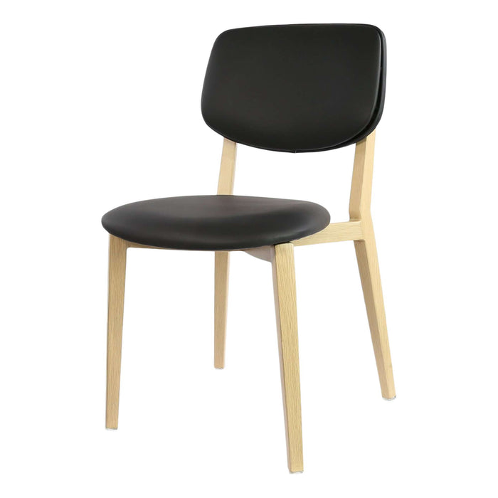 Durafurn Atlanta Chair - large Backrest - Oak Frame/Black Vinyl Seat & Backrest