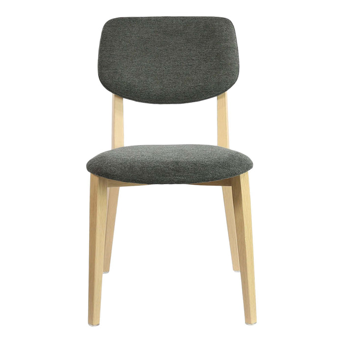 Durafurn Atlanta Chair - large Backrest - Oak Frame/Dark Grey Fabric Seat & Backrest