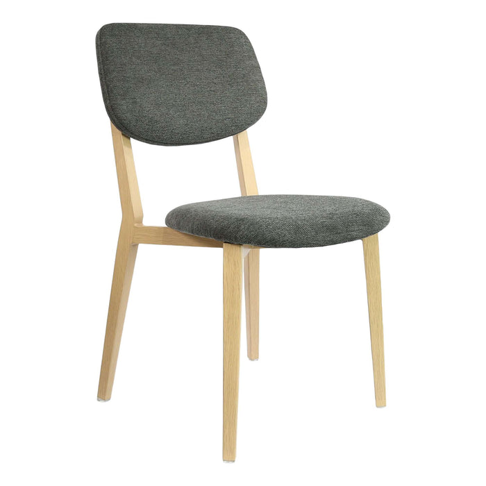 Durafurn Atlanta Chair - large Backrest - Oak Frame/Dark Grey Fabric Seat & Backrest