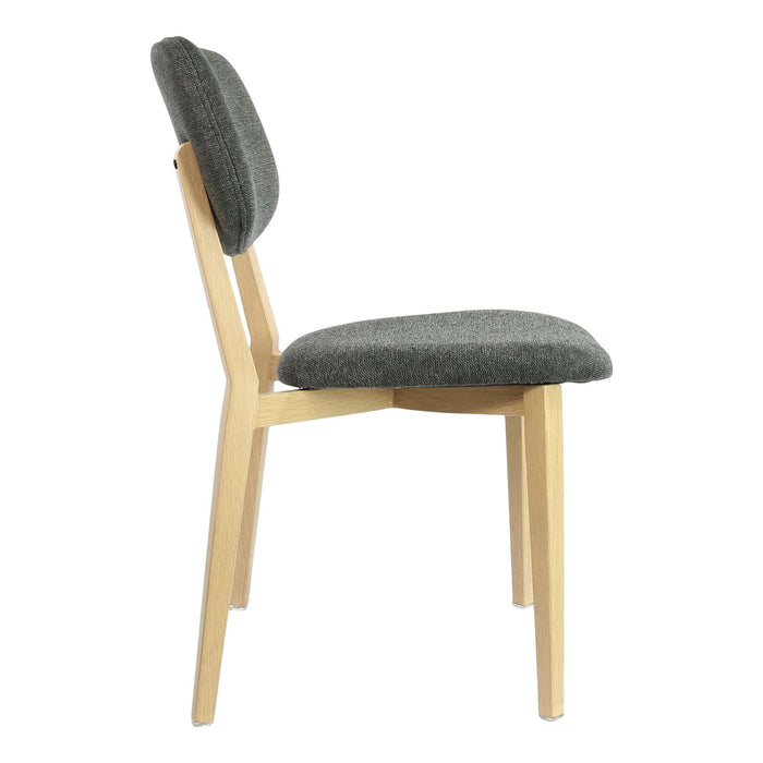 Durafurn Atlanta Chair - large Backrest - Oak Frame/Dark Grey Fabric Seat & Backrest