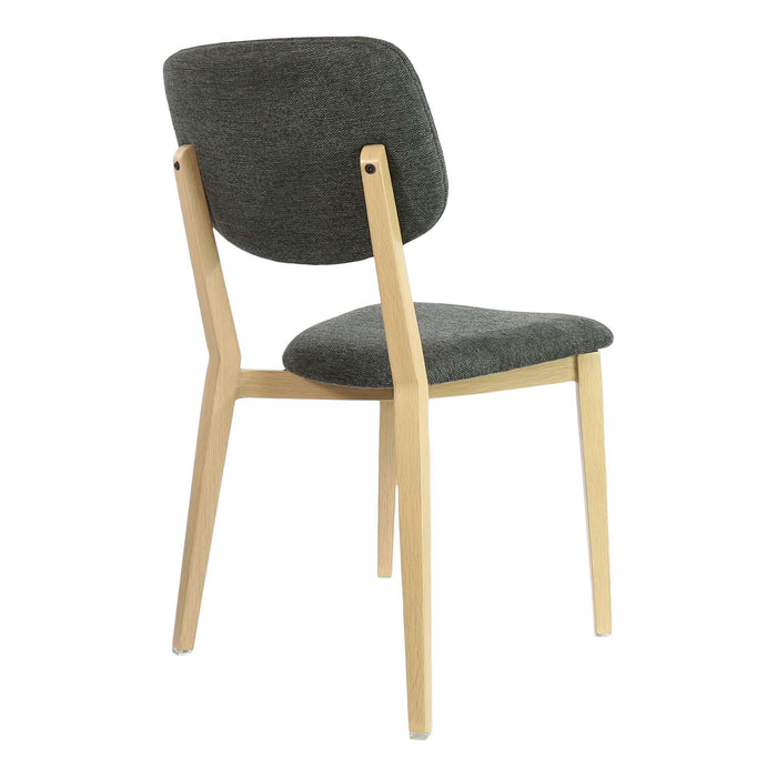 Durafurn Atlanta Chair - large Backrest - Oak Frame/Dark Grey Fabric Seat & Backrest