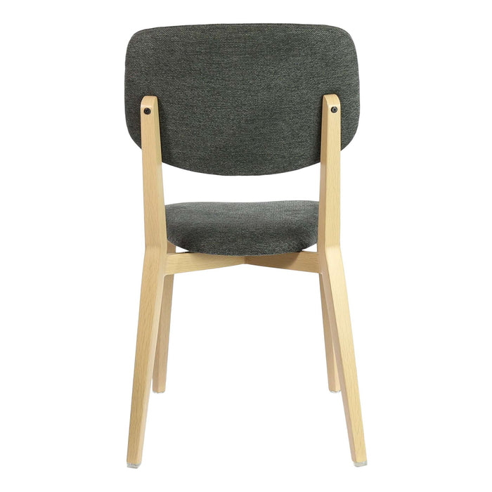 Durafurn Atlanta Chair - large Backrest - Oak Frame/Dark Grey Fabric Seat & Backrest