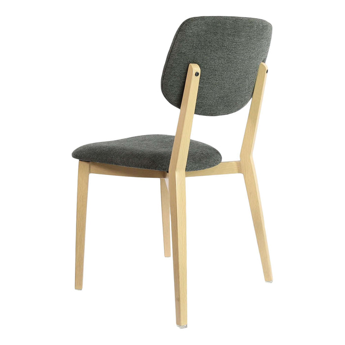 Durafurn Atlanta Chair - large Backrest - Oak Frame/Dark Grey Fabric Seat & Backrest