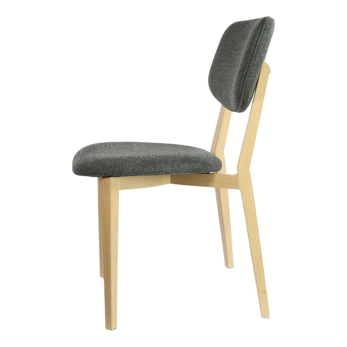 Durafurn Atlanta Chair - large Backrest - Oak Frame/Dark Grey Fabric Seat & Backrest