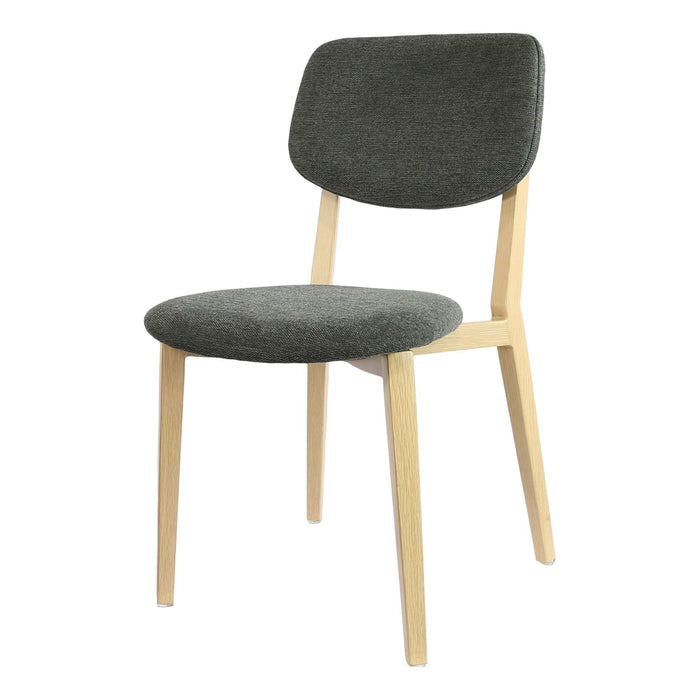 Durafurn Atlanta Chair - large Backrest - Oak Frame/Dark Grey Fabric Seat & Backrest