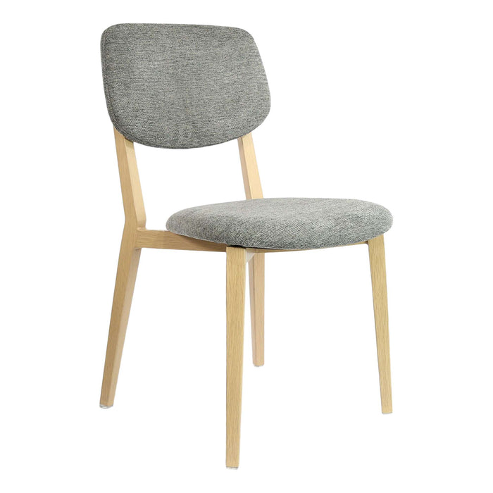 Durafurn Atlanta Chair - large Backrest - Oak Frame/ Grey Fabric Seat & Backrest