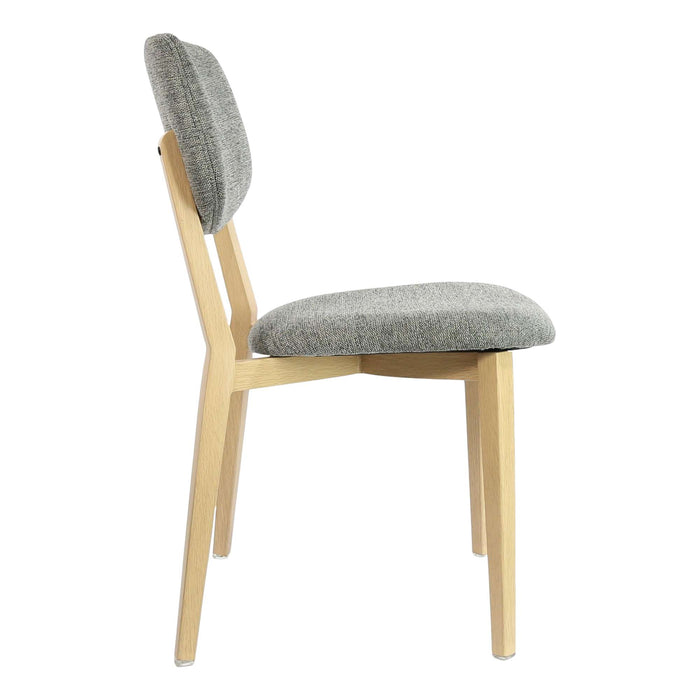 Durafurn Atlanta Chair - large Backrest - Oak Frame/ Grey Fabric Seat & Backrest