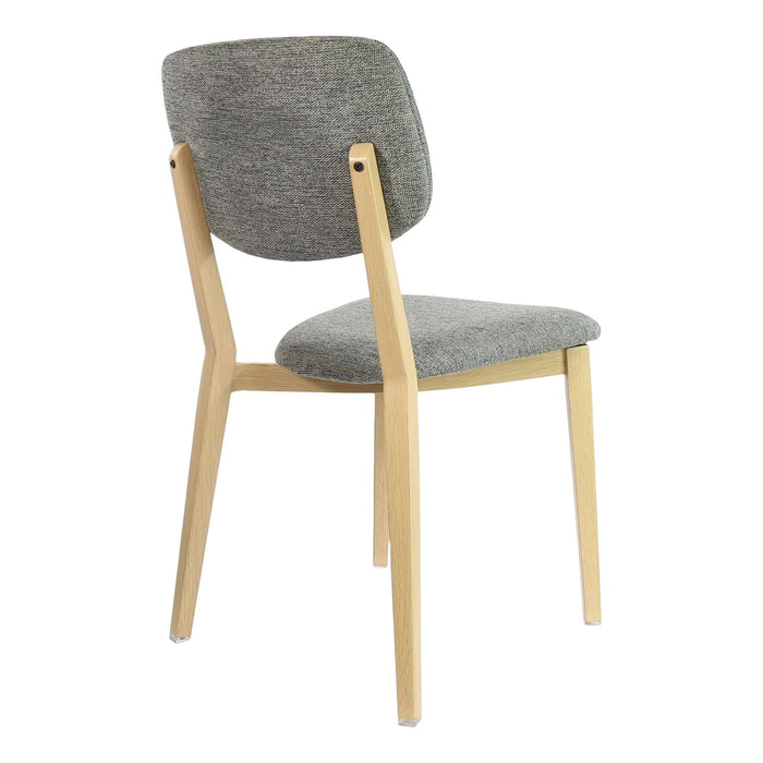 Durafurn Atlanta Chair - large Backrest - Oak Frame/ Grey Fabric Seat & Backrest