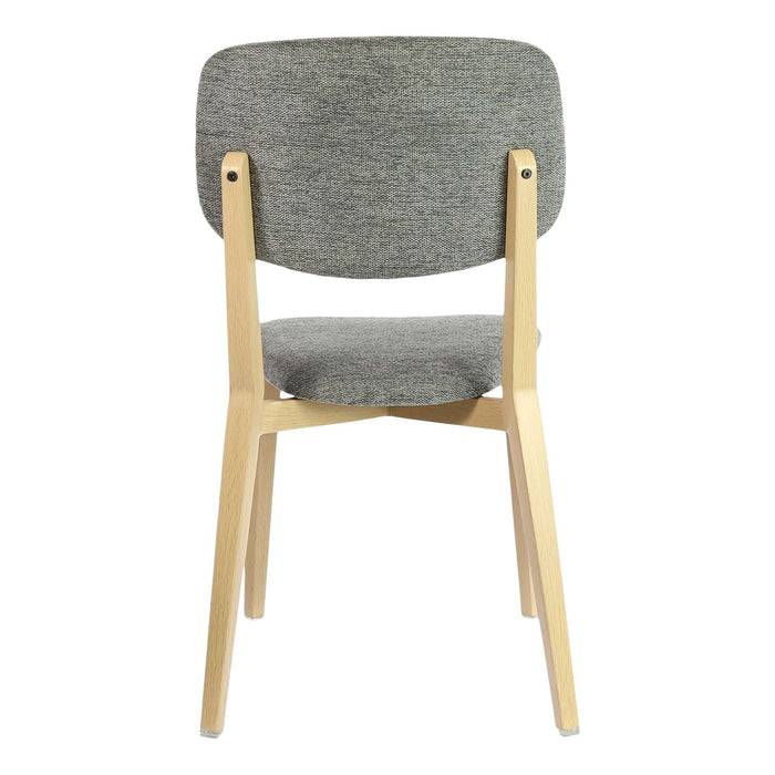 Durafurn Atlanta Chair - large Backrest - Oak Frame/ Grey Fabric Seat & Backrest