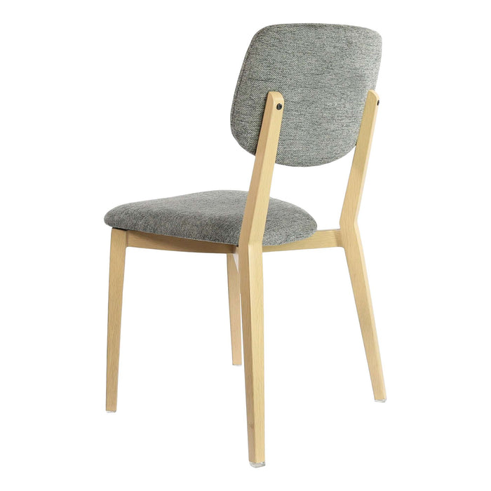 Durafurn Atlanta Chair - large Backrest - Oak Frame/ Grey Fabric Seat & Backrest