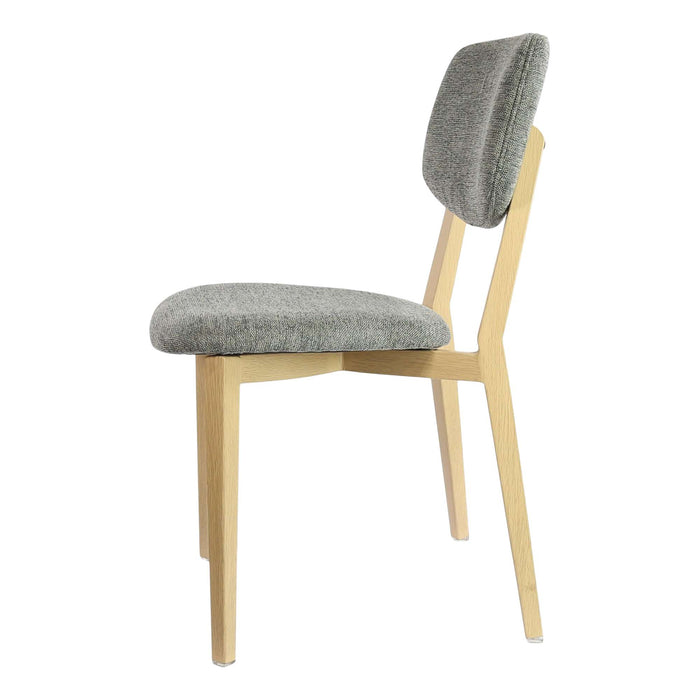 Durafurn Atlanta Chair - large Backrest - Oak Frame/ Grey Fabric Seat & Backrest