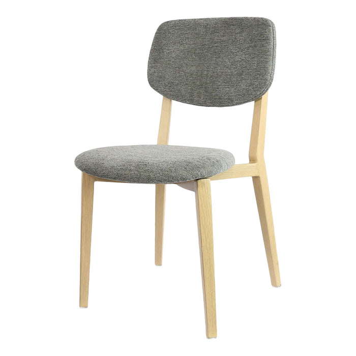 Durafurn Atlanta Chair - large Backrest - Oak Frame/ Grey Fabric Seat & Backrest