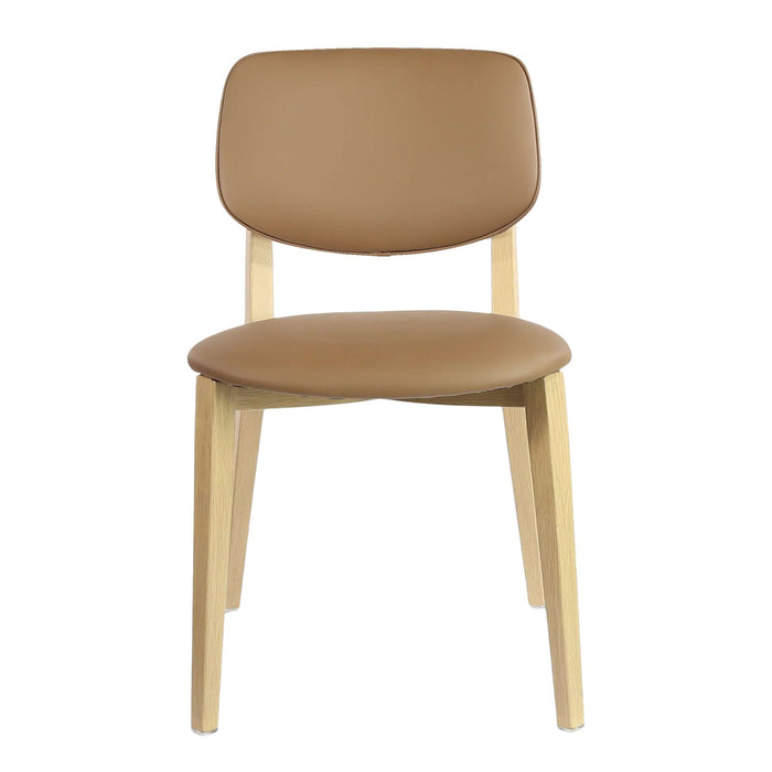 Durafurn Atlanta Chair - large Backrest - Oak Frame/Taupe Vinyl Seat & Backrest