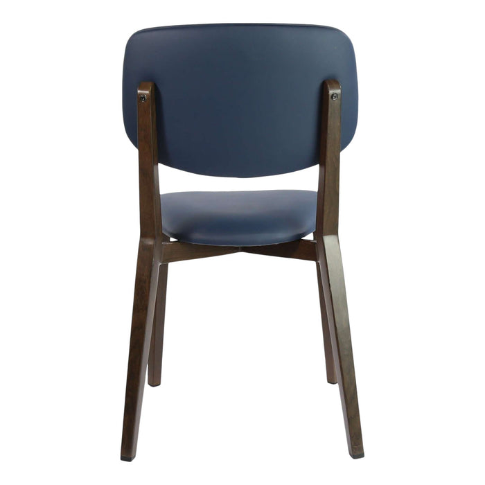 Durafurn Atlanta Chair - large Backrest - Wenge Frame/Navy Vinyl Seat & Backrest