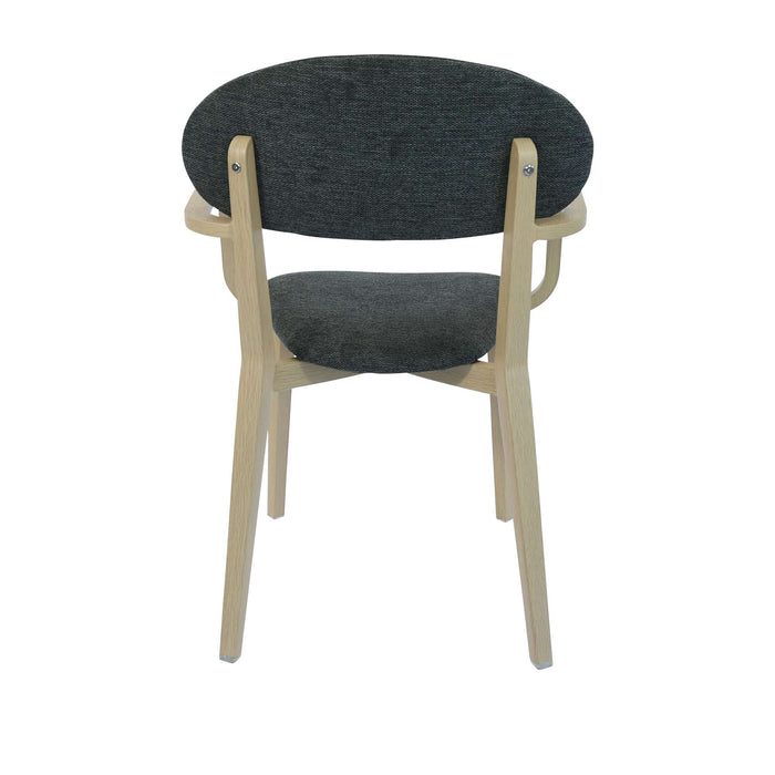 Durafurn Atlanta Armchair - Narrow Backrest - Oak Frame/Dark Grey Fabric Seat & Backrest