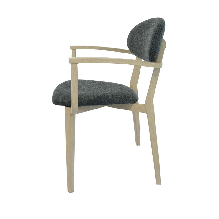 Durafurn Atlanta Armchair - Narrow Backrest - Oak Frame/Dark Grey Fabric Seat & Backrest