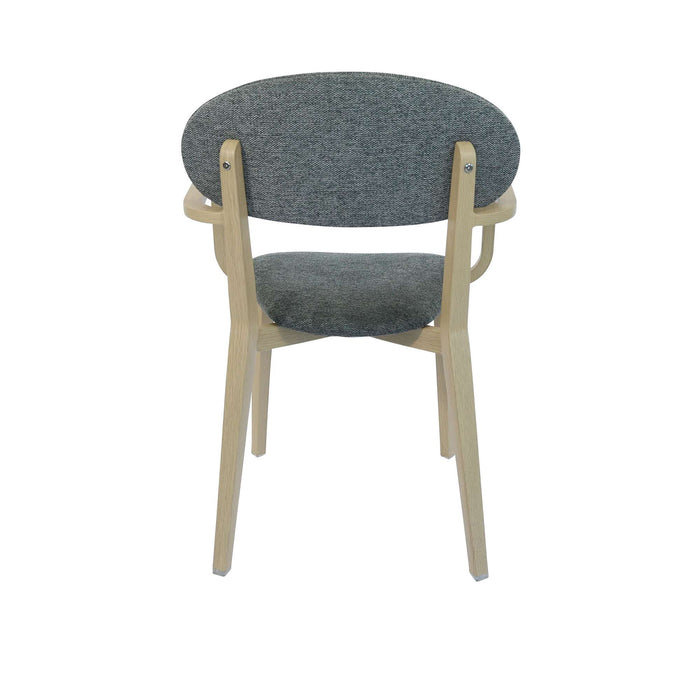 Durafurn Atlanta Armchair - Narrow Backrest - Oak Frame/ Grey Fabric Seat & Backrest