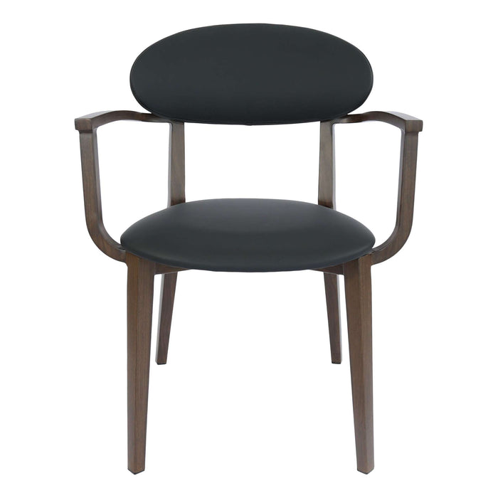 Durafurn Atlanta Armchair - Narrow Backrest - Wenge Frame/Black Vinyl Seat & Backrest