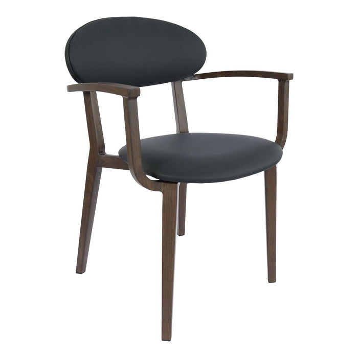 Durafurn Atlanta Armchair - Narrow Backrest - Wenge Frame/Black Vinyl Seat & Backrest