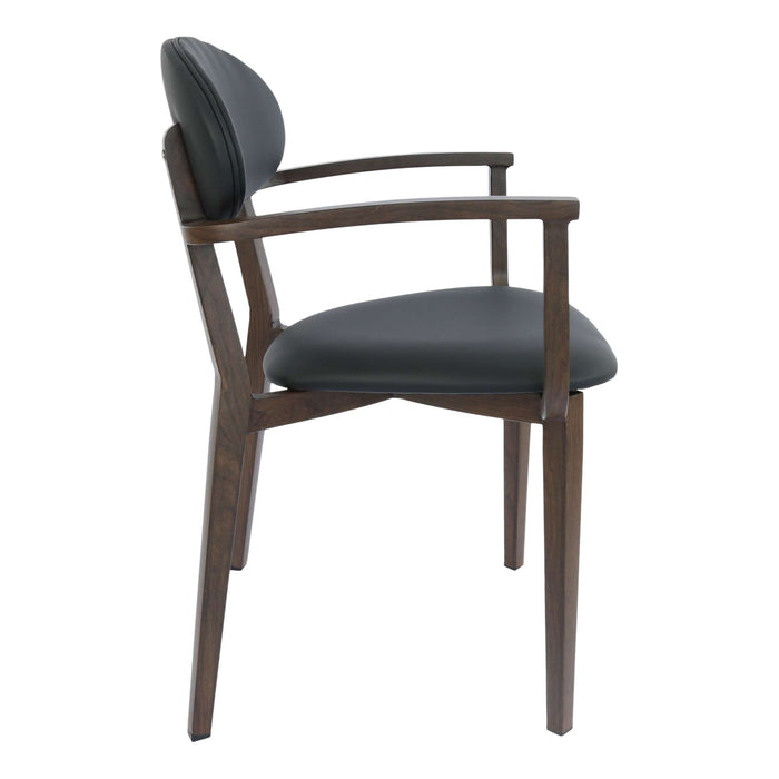 Durafurn Atlanta Armchair - Narrow Backrest - Wenge Frame/Black Vinyl Seat & Backrest
