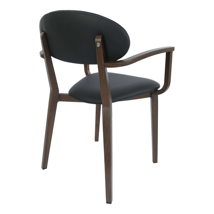 Durafurn Atlanta Armchair - Narrow Backrest - Wenge Frame/Black Vinyl Seat & Backrest
