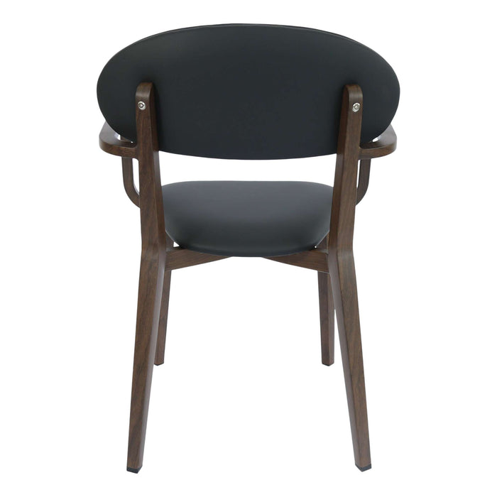 Durafurn Atlanta Armchair - Narrow Backrest - Wenge Frame/Black Vinyl Seat & Backrest