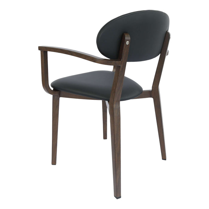 Durafurn Atlanta Armchair - Narrow Backrest - Wenge Frame/Black Vinyl Seat & Backrest